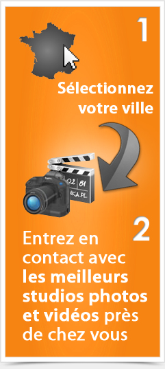 Sélectionnez votre ville puis entrez en contact avec les meilleurs studios photos près de chez vous.