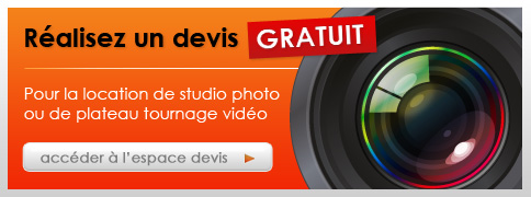 Réalisez un devis gratuit. Pour la location de studio photo ou de plateau tournage vidéo